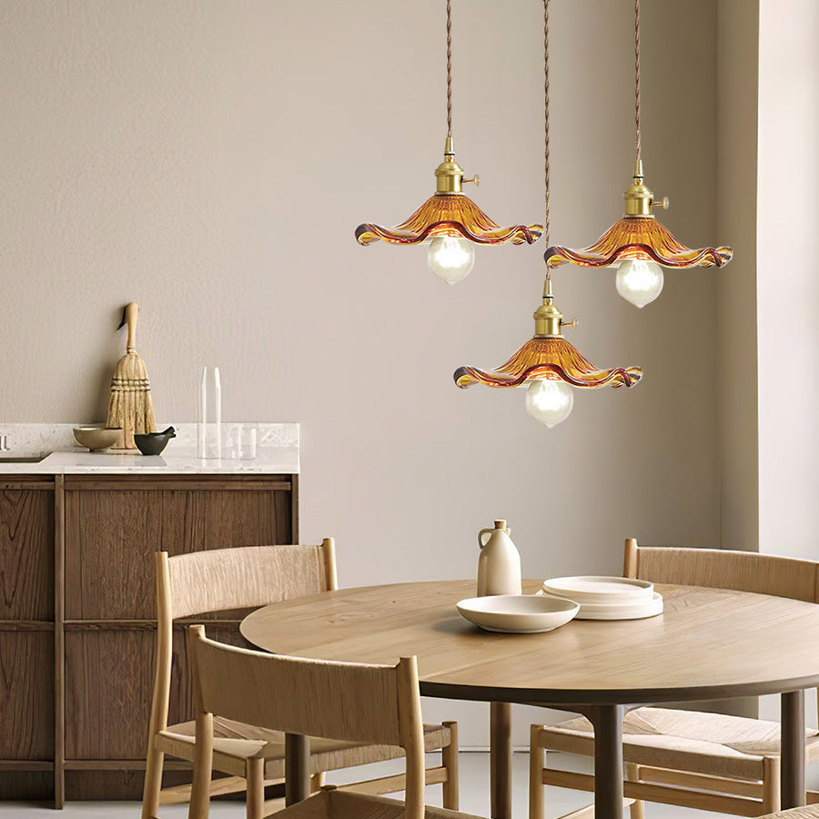 Hibiscus Flower Glass Pendant Light-Lighting > Pendant Lights-casanuva-casanuva