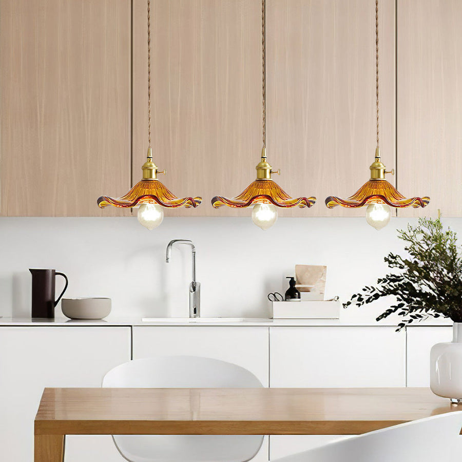 Hibiscus Flower Glass Pendant Light-Lighting > Pendant Lights-casanuva-casanuva