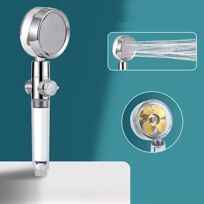 High-Pressure 360° Rotatable Shower Head with Turbo Propeller-Bedding & Bath > Bathroom Accessories-casanuva-casanuva