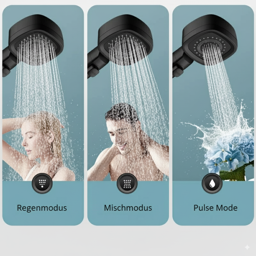 High-Pressure Showerhead with 3 Spray Modes Water-Saving ABS Material-Bedding & Bath > Bathroom Accessories-casanuva-casanuva