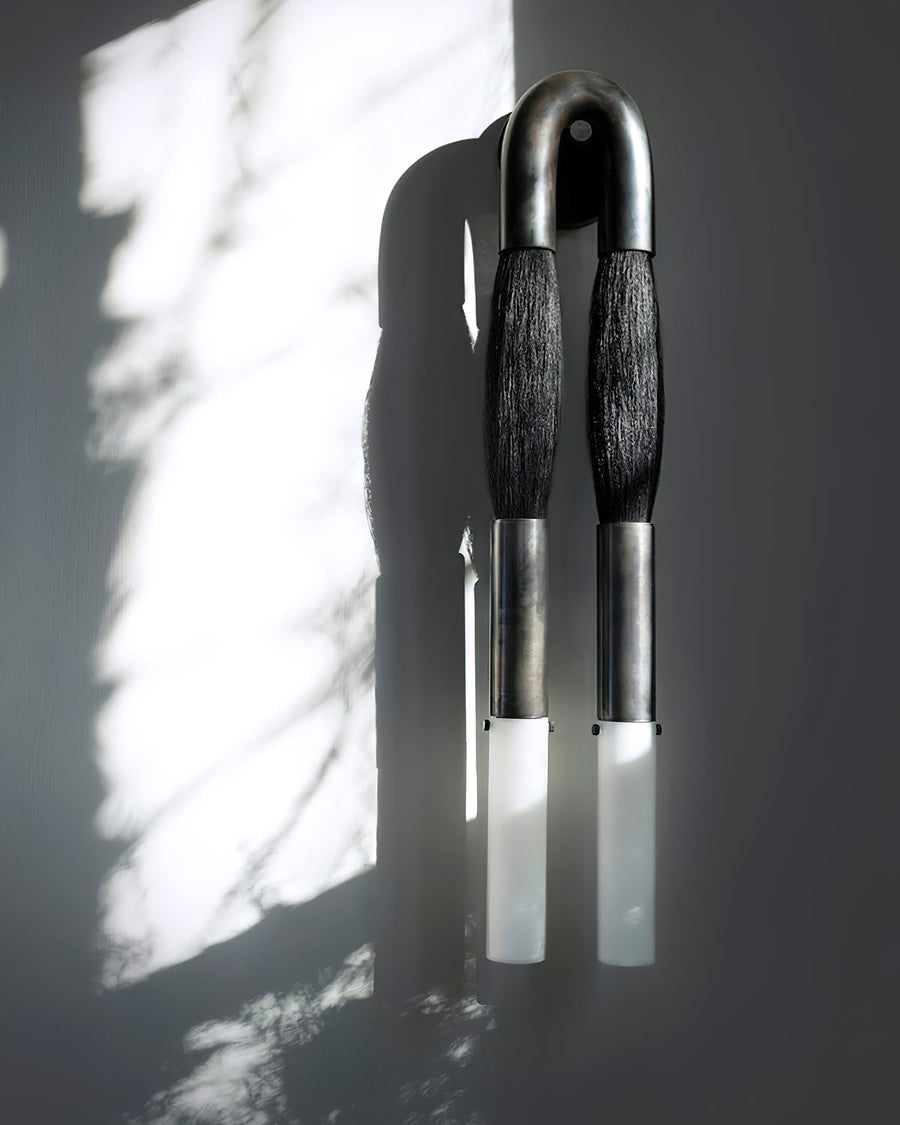 Horsehair Wall Light Fixture-Lighting > Wall Lights-casanuva-casanuva