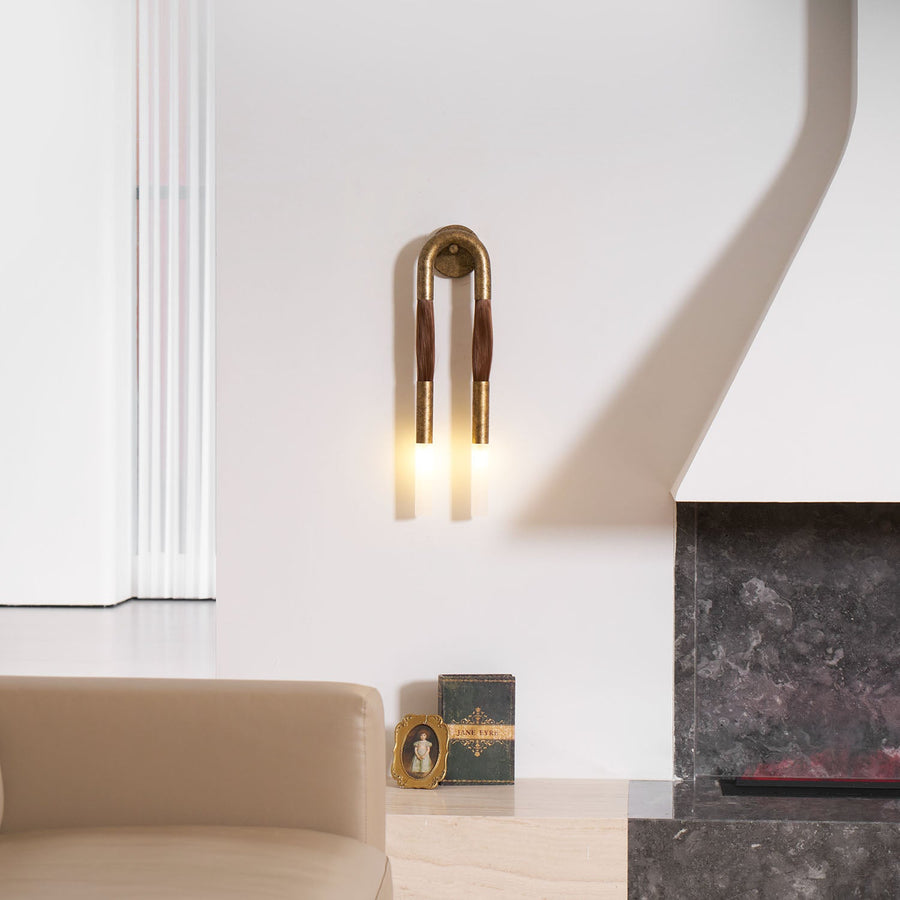 Horsehair Wall Light Fixture-Lighting > Wall Lights-casanuva-casanuva