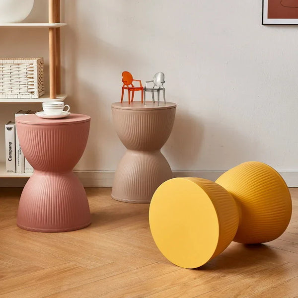 Hourglass Side Table Stackable Plastic Modern Design-Furniture > Side Tables-casanuva-casanuva