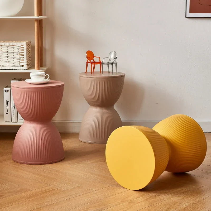 Hourglass Side Table Stackable Plastic Modern Design-Furniture > Side Tables-casanuva-casanuva