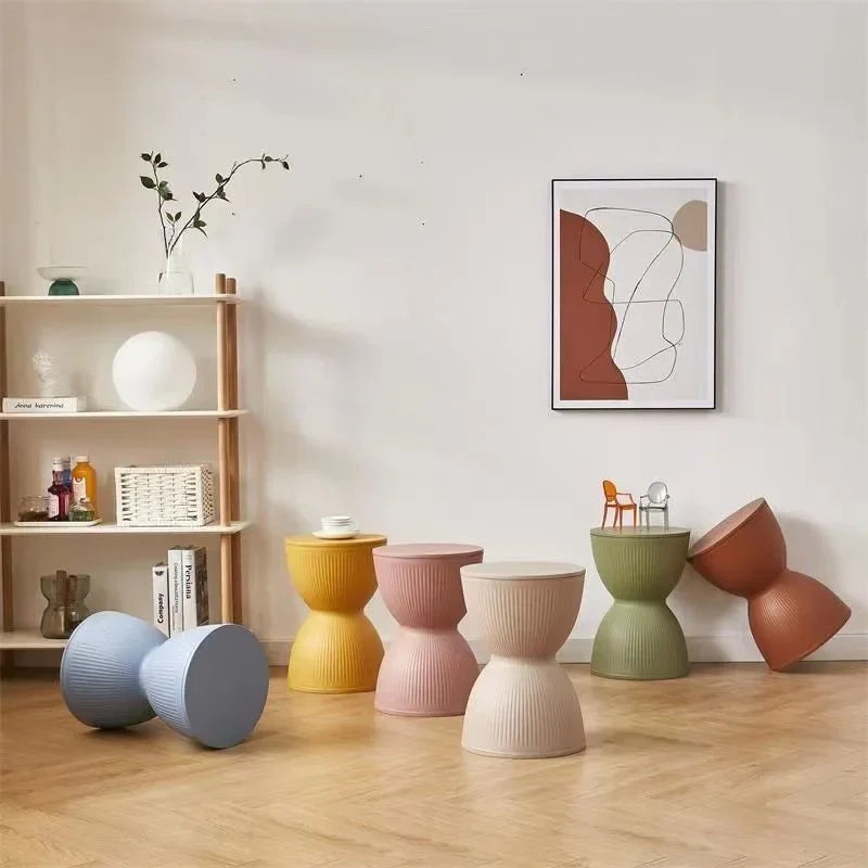 Hourglass Side Table Stackable Plastic Modern Design-Furniture > Side Tables-casanuva-casanuva