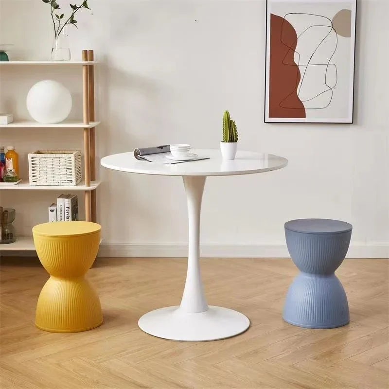 Hourglass Side Table Stackable Plastic Modern Design-Furniture > Side Tables-casanuva-casanuva