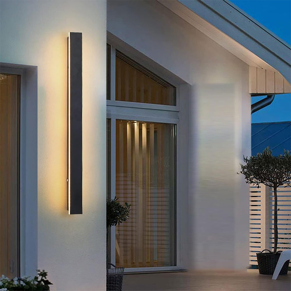 IP65 Black Acrylic LED Outdoor Wall Light-Lighting > Outdoor Lighting-casanuva-Black-W5*H30cm(7W)-Warm Light-casanuva