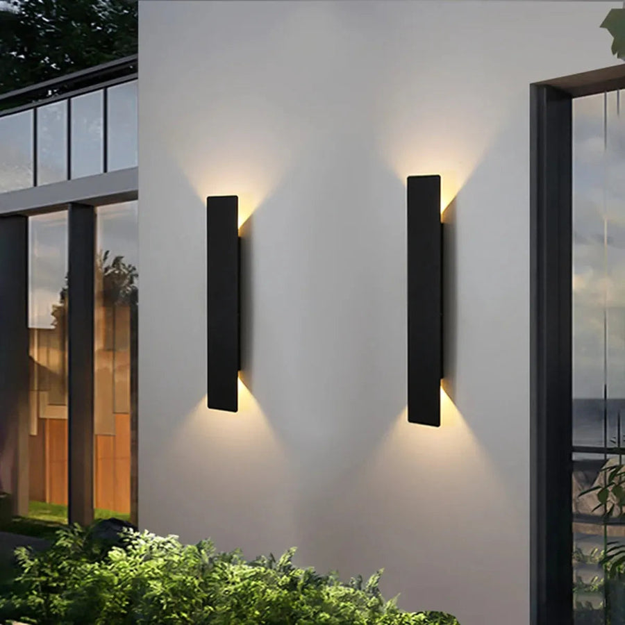 IP65 LED Outdoor Wall Light Set of 2 Aluminum Up-and-Down Fixtures-Lighting > Outdoor Lighting-casanuva-Black-L:81CM-Warm Light-casanuva