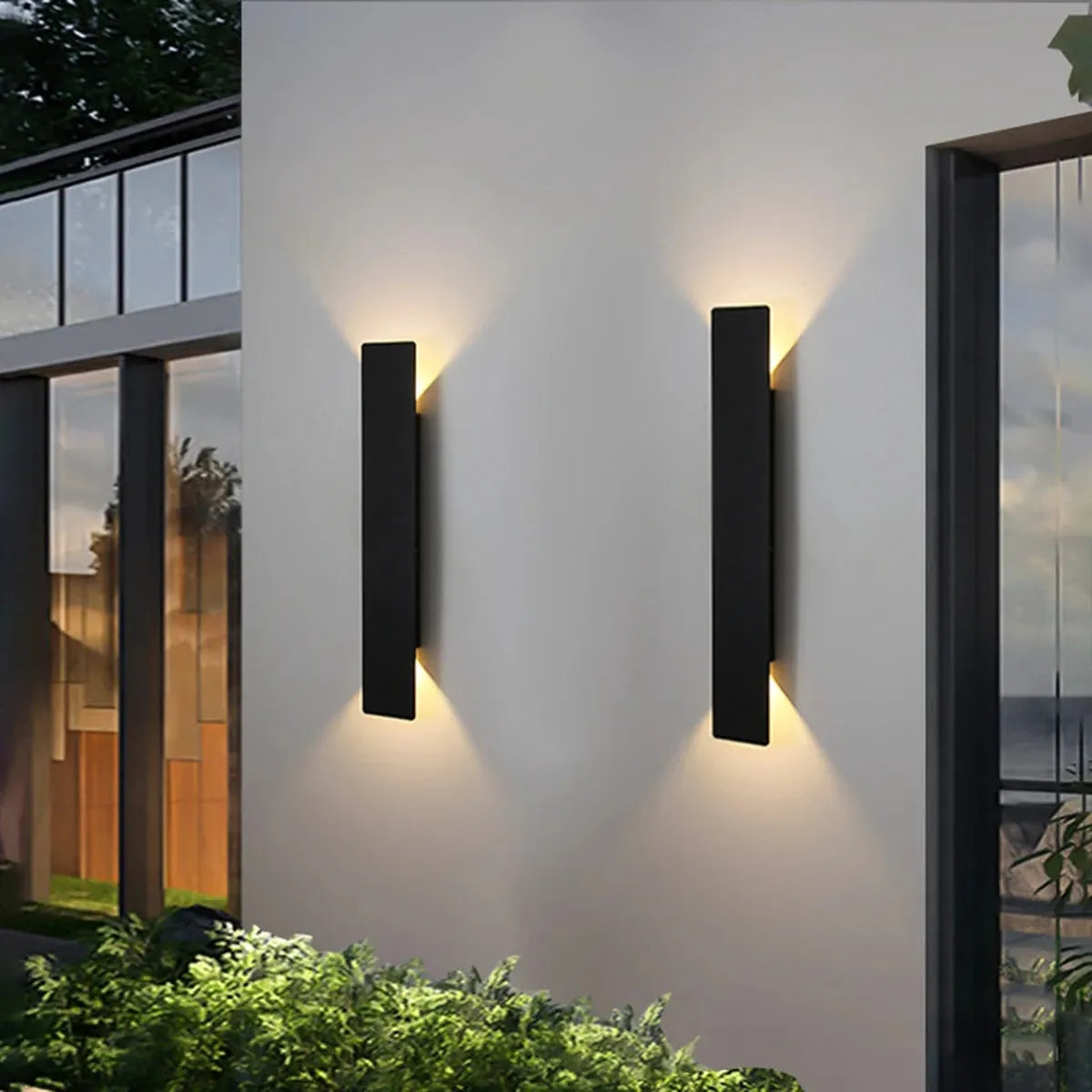 IP65 LED Outdoor Wall Light Set of 2 Aluminum Up-and-Down Fixtures-Lighting > Outdoor Lighting-casanuva-Black-L:81CM-Warm Light-casanuva