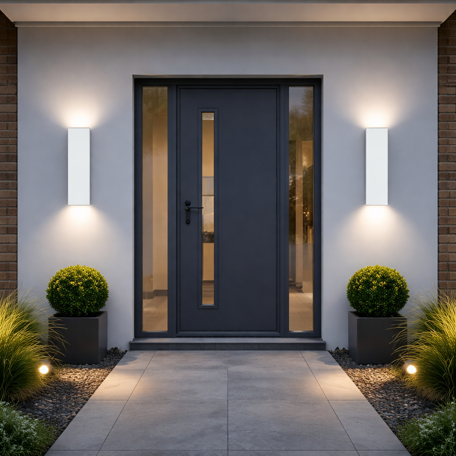 IP65 LED Outdoor Wall Light Set of 2 Aluminum Up-and-Down Fixtures-Lighting > Outdoor Lighting-casanuva-White-L:61CM-Warm Light-casanuva
