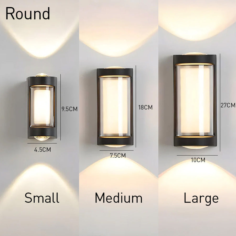 IP65 Waterproof Black Up Down Outdoor Wall Light for Garden Porch-Lighting > Outdoor Lighting-casanuva-casanuva