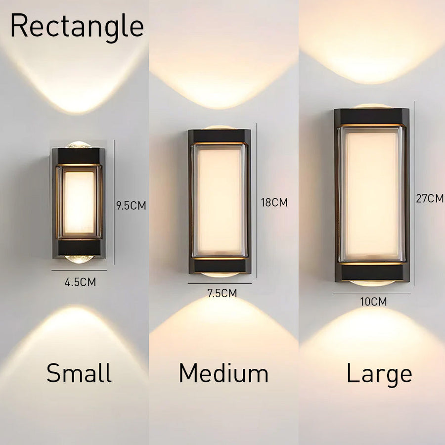 IP65 Waterproof Black Up Down Outdoor Wall Light for Garden Porch-Lighting > Outdoor Lighting-casanuva-casanuva
