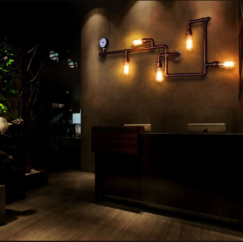 Industrial 5-Light Wall Sconce Lamp-Lighting > Wall Lights-casanuva-casanuva