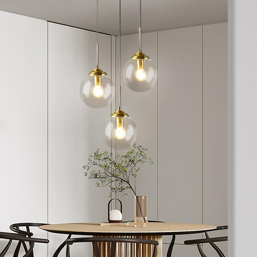 Industrial Glass Pendant Light-Lighting > Pendant Lights-casanuva-Clear-Single Head D15 x H25 cm-casanuva