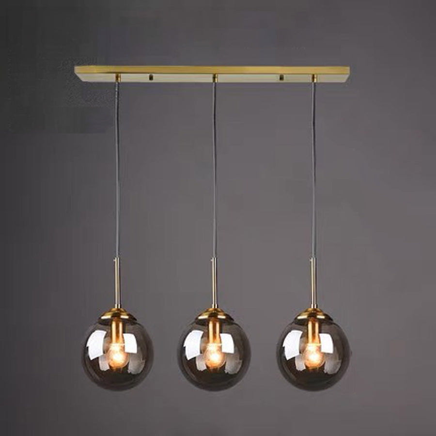 Industrial Glass Pendant Light-Lighting > Pendant Lights-casanuva-Gray-3 Heads-Long 50cm-casanuva