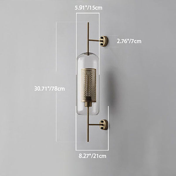 Industrial Glass Shade Wall Sconce Lamp with Iron Finish for Bedroom-Lighting > Wall Lights-casanuva-casanuva