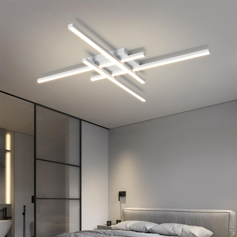 Industrial Iron Semi Flush LED Ceiling Light-Lighting > Ceiling Lights-casanuva-White-4 Lights D85*H7.5cm-3 Colour Change By Switch-casanuva