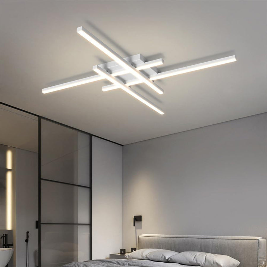 Industrial Iron Semi Flush LED Ceiling Light-Lighting > Ceiling Lights-casanuva-White-4 Lights D85*H7.5cm-3 Colour Change By Switch-casanuva