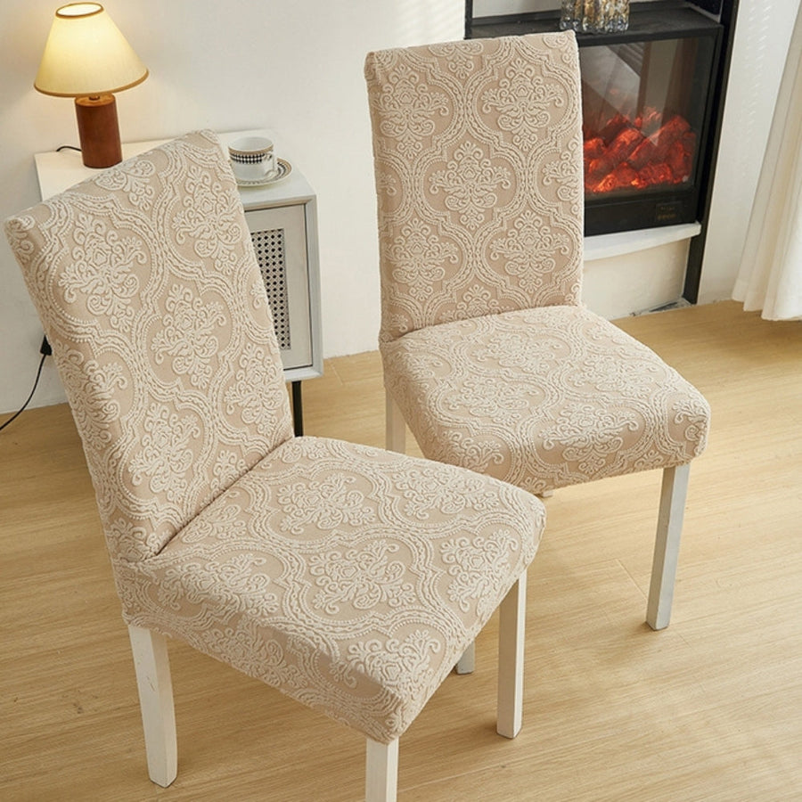 Jacquard Chair Seat Slipcover Elegant Design Washable Fabric-Covers & Textiles > Chair Covers-casanuva-casanuva