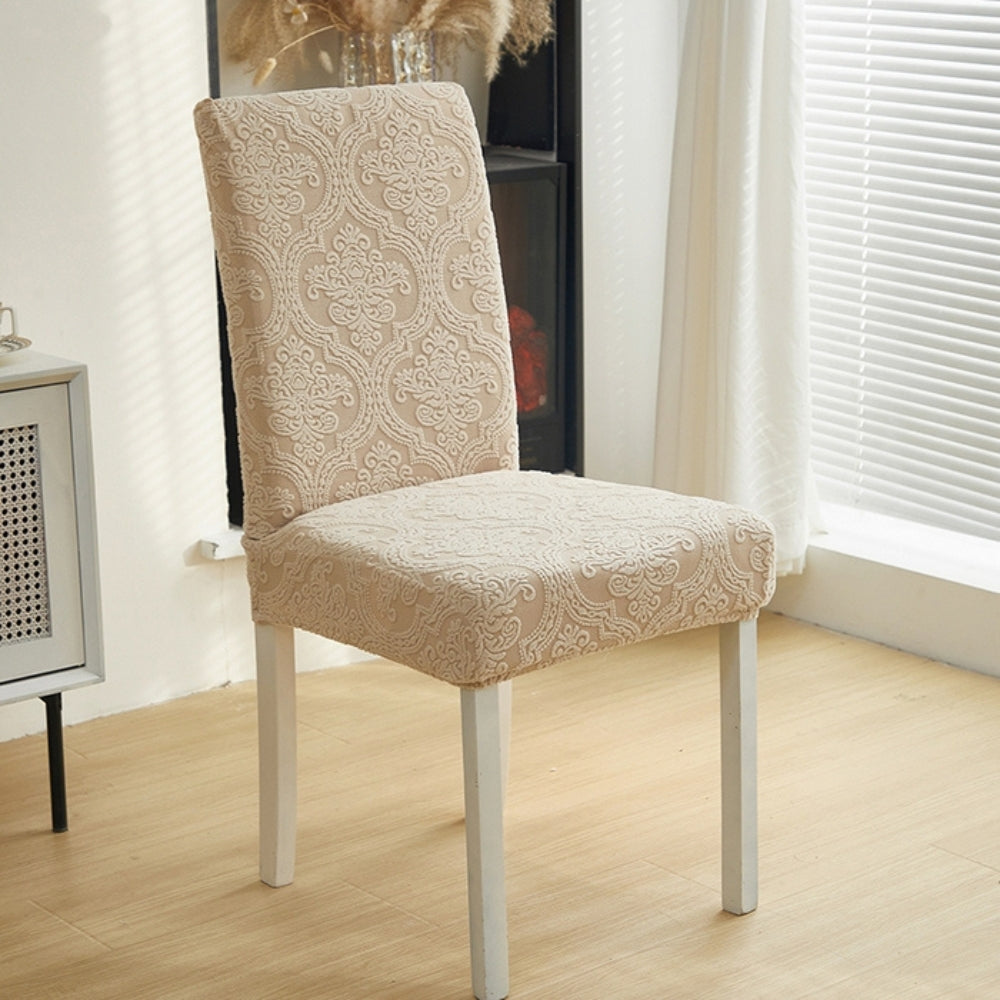Jacquard Chair Seat Slipcover Elegant Design Washable Fabric-Covers & Textiles > Chair Covers-casanuva-casanuva