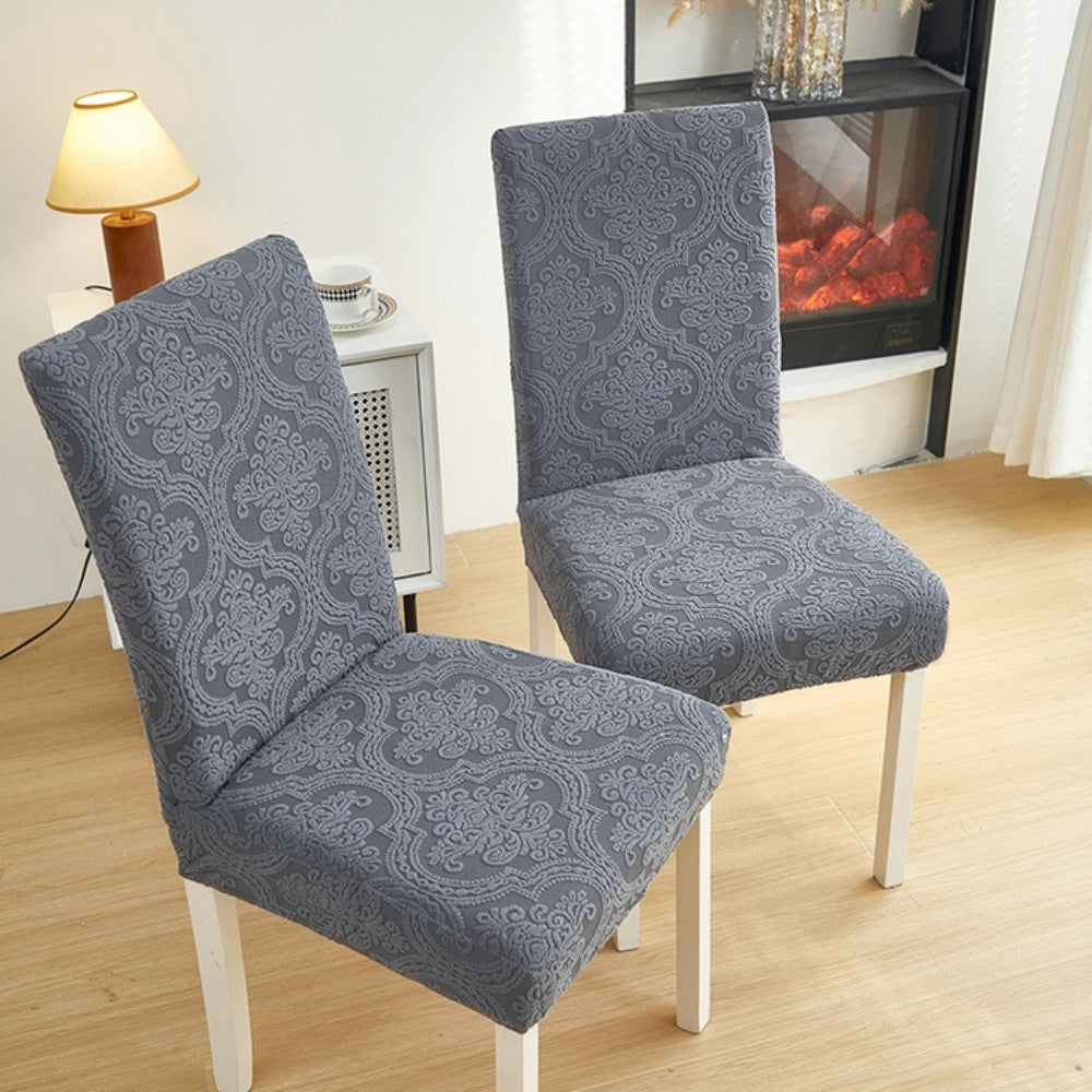 Jacquard Chair Seat Slipcover Elegant Design Washable Fabric-Covers & Textiles > Chair Covers-casanuva-casanuva