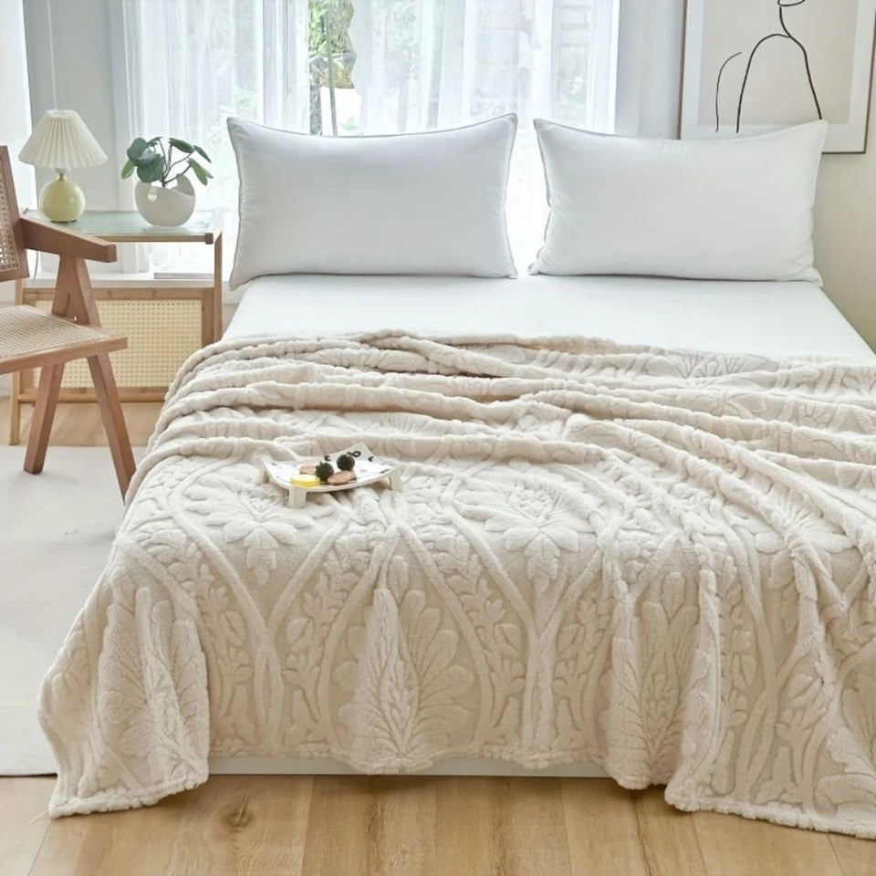 Jacquard Fleece Blanket Paris Weave Design-Bedding & Bath > Blankets-casanuva-casanuva