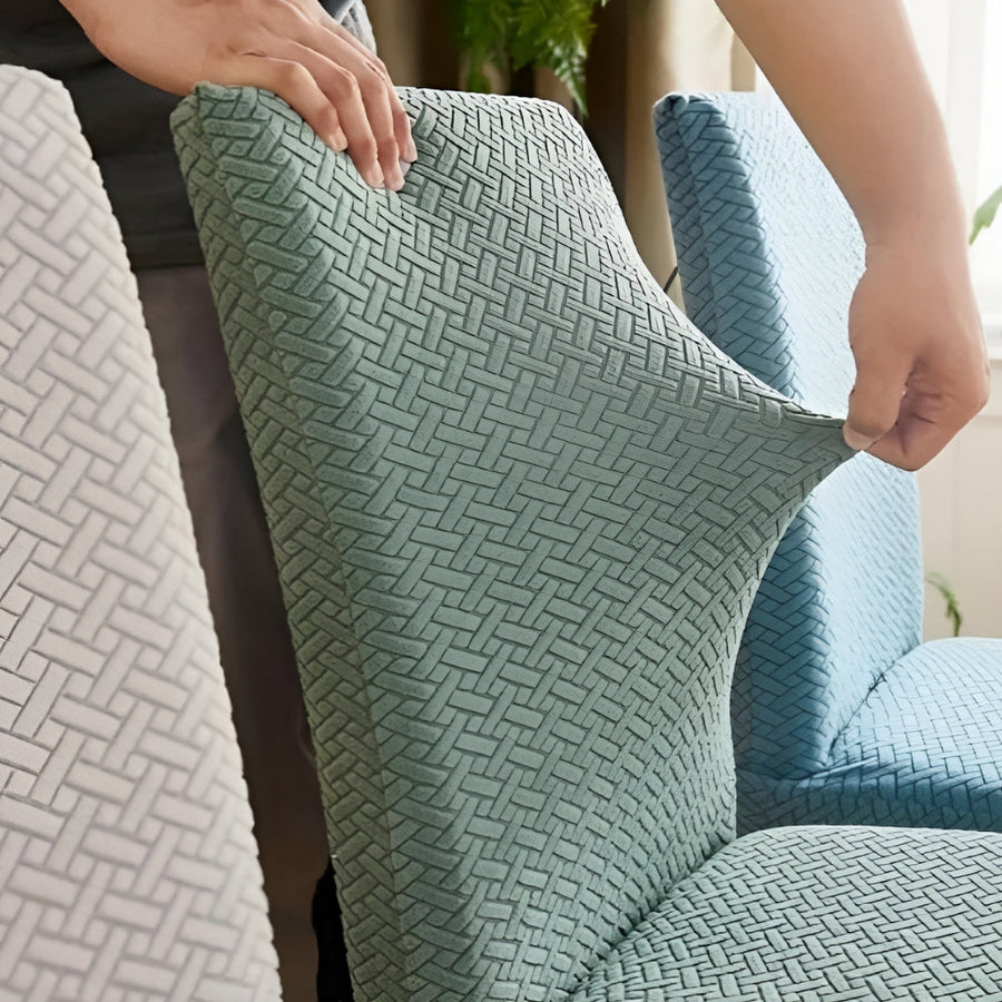 Jacquard Velvet Stretch Dining Chair Cover-Covers & Textiles > Chair Covers-casanuva-casanuva