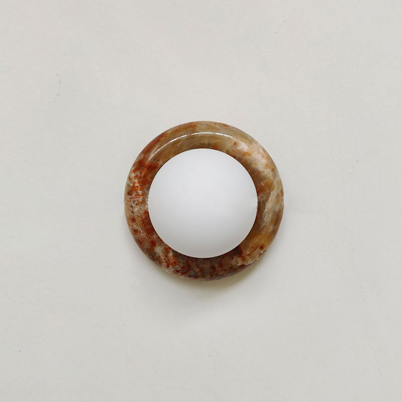 Jade Wall Lamp LED-Lighting > Wall Lights-casanuva-14cmx14cm-Multi-patterned jade-casanuva
