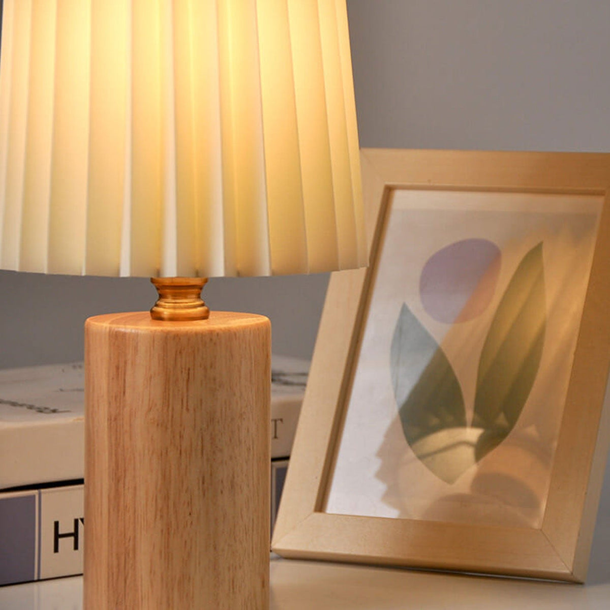 Japandi Table Lamp with Fabric Shade-Lighting > Table Lamps-casanuva-casanuva