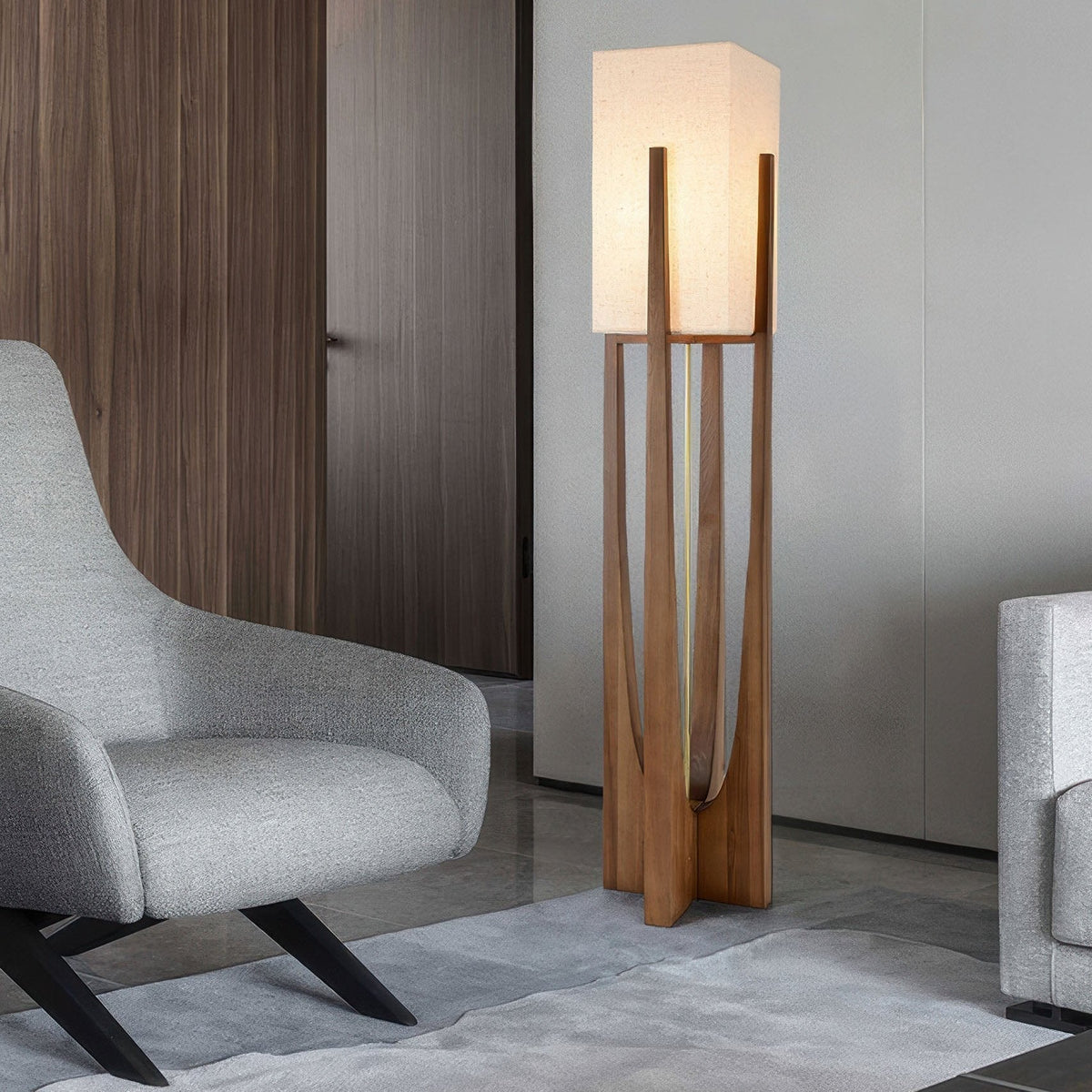 Japandi Wooden Floor Lamp-Lighting > Floor Lamps-casanuva-casanuva