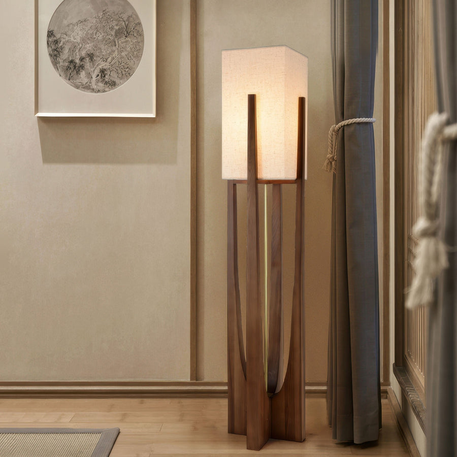 Japandi Wooden Floor Lamp-Lighting > Floor Lamps-casanuva-casanuva