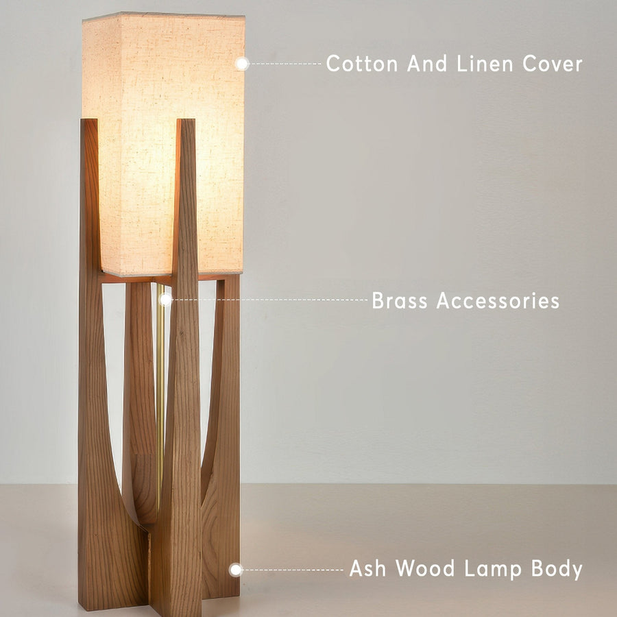 Japandi Wooden Floor Lamp-Lighting > Floor Lamps-casanuva-casanuva