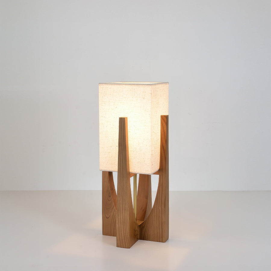 Japandi Wooden Floor Lamp-Lighting > Floor Lamps-casanuva-Walnut-23cm x 52cm / 9'' x 20"-Wit licht-casanuva