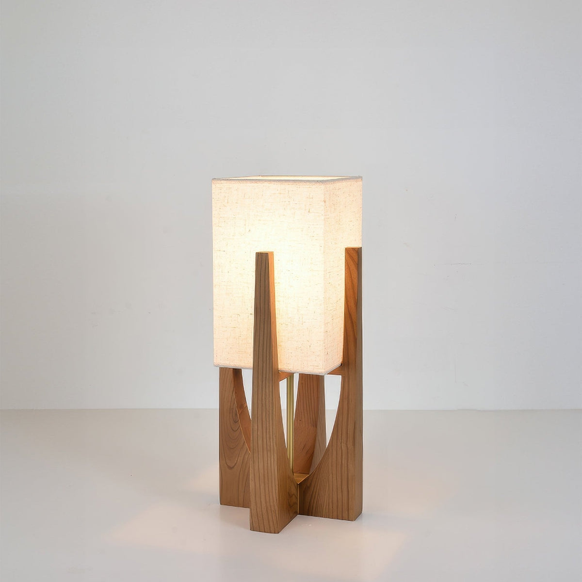 Japandi Wooden Floor Lamp-Lighting > Floor Lamps-casanuva-Walnut-23cm x 52cm / 9'' x 20"-Wit licht-casanuva