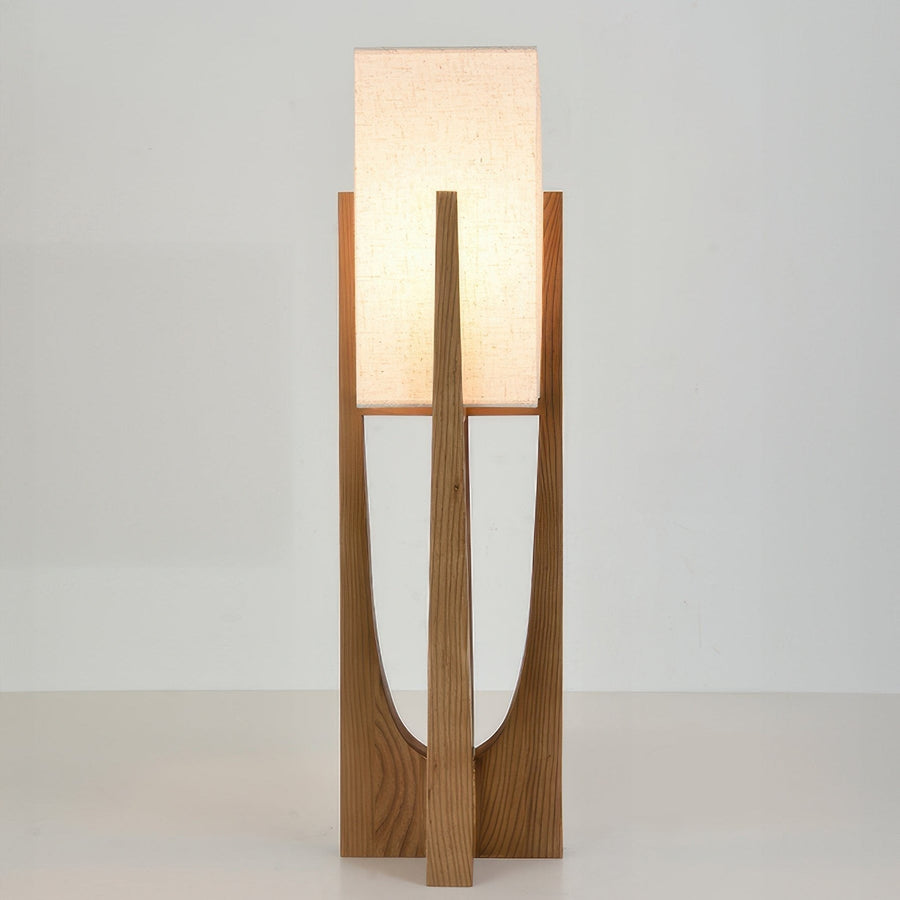 Japandi Wooden Floor Lamp-Lighting > Floor Lamps-casanuva-Walnut-23cm x 82cm / 9'' x 32"-Wit licht-casanuva