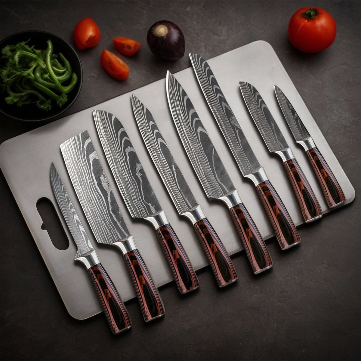 Japanese Damascus Steel Kitchen Knives-Kitchen & Dining > Knives-casanuva-casanuva