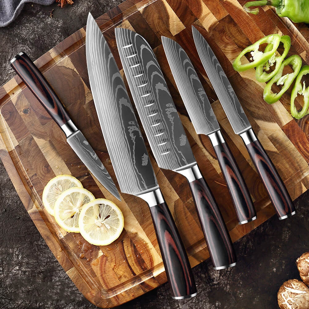 Japanese Damascus Steel Kitchen Knives-Kitchen & Dining > Knives-casanuva-casanuva