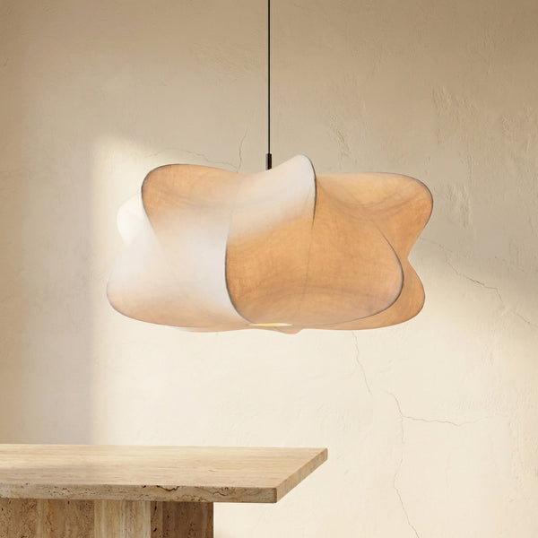 Japanese Silk Wabi Sabi Chandelier Light Fixture-Lighting > Chandeliers & Pendant Lights-casanuva-casanuva