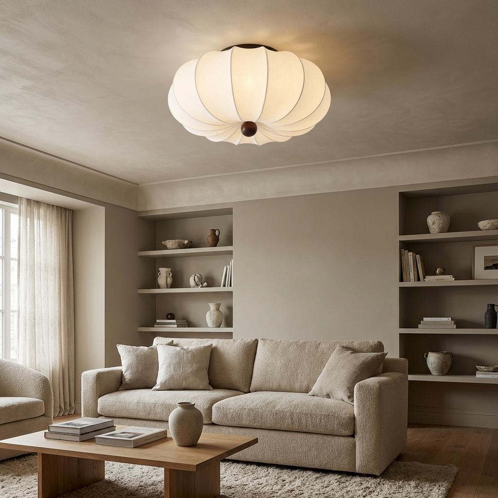 Japanese Vintage Fabric Ceiling Light-Lighting > Pendant Lights-casanuva-casanuva