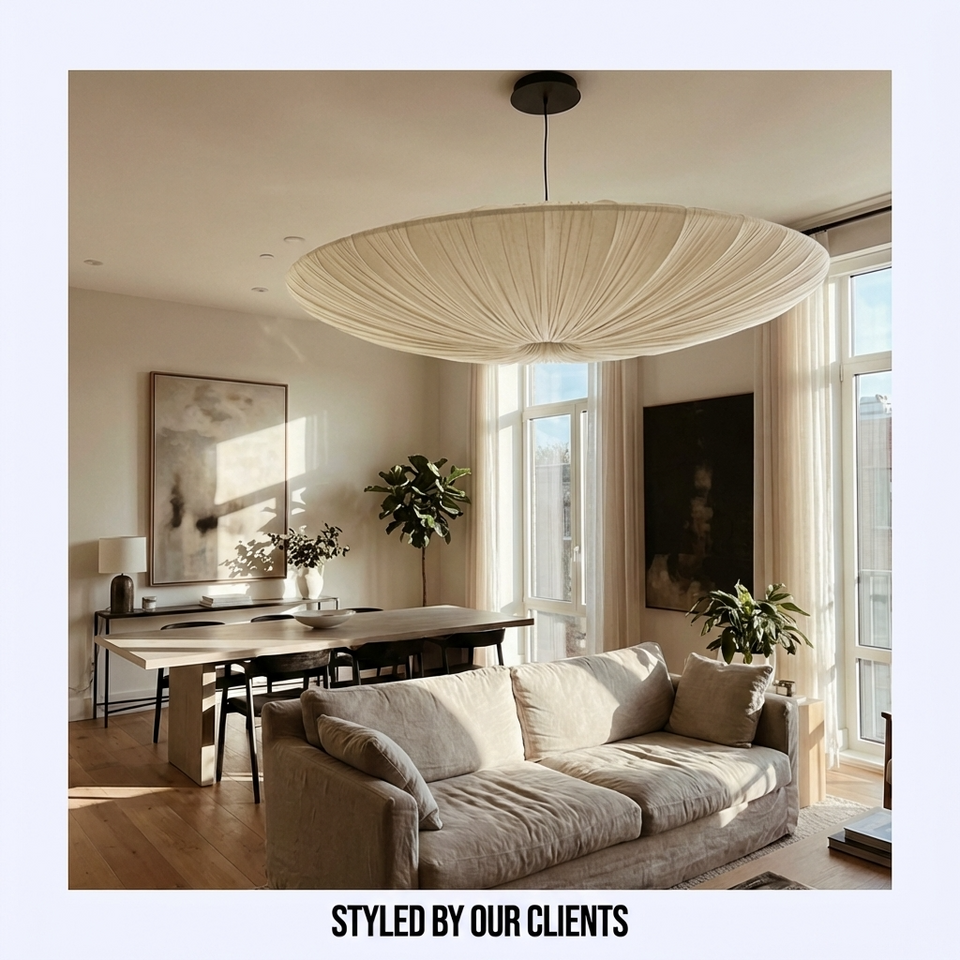 Japanese Wabi Sabi Cloth Pendant Light-Lighting > Pendant Lights-casanuva-casanuva