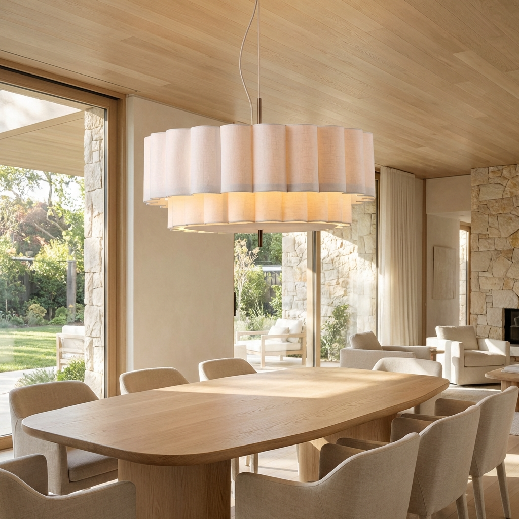 Japanese Wabi Sabi Natural Fabric Chandelier-Lighting > Chandeliers & Pendant Lights-casanuva-casanuva