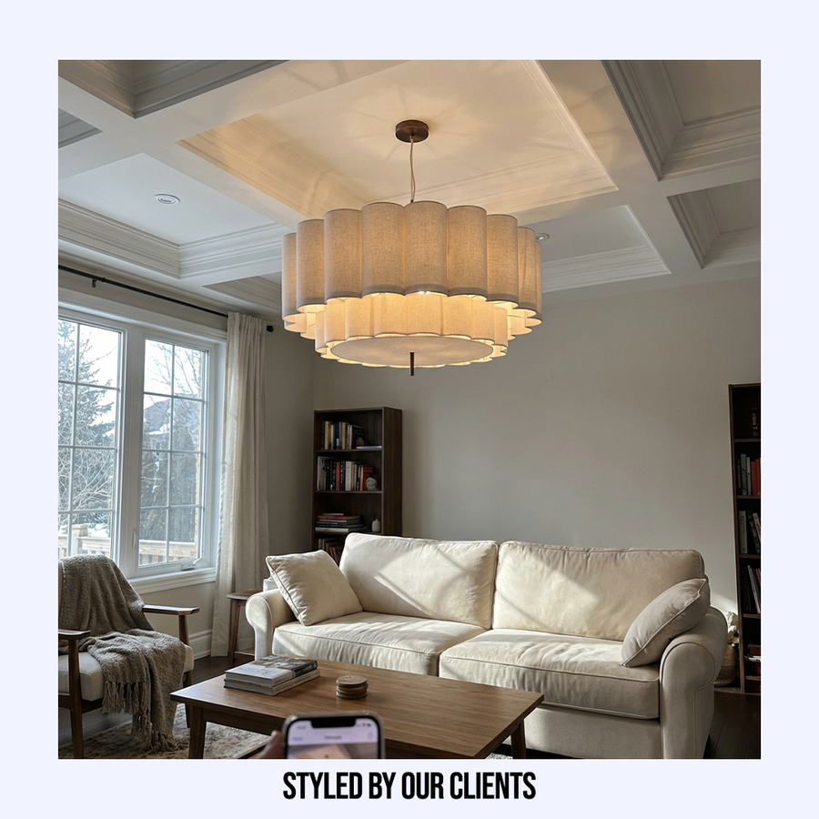 Japanese Wabi Sabi Natural Fabric Chandelier-Lighting > Chandeliers & Pendant Lights-casanuva-casanuva