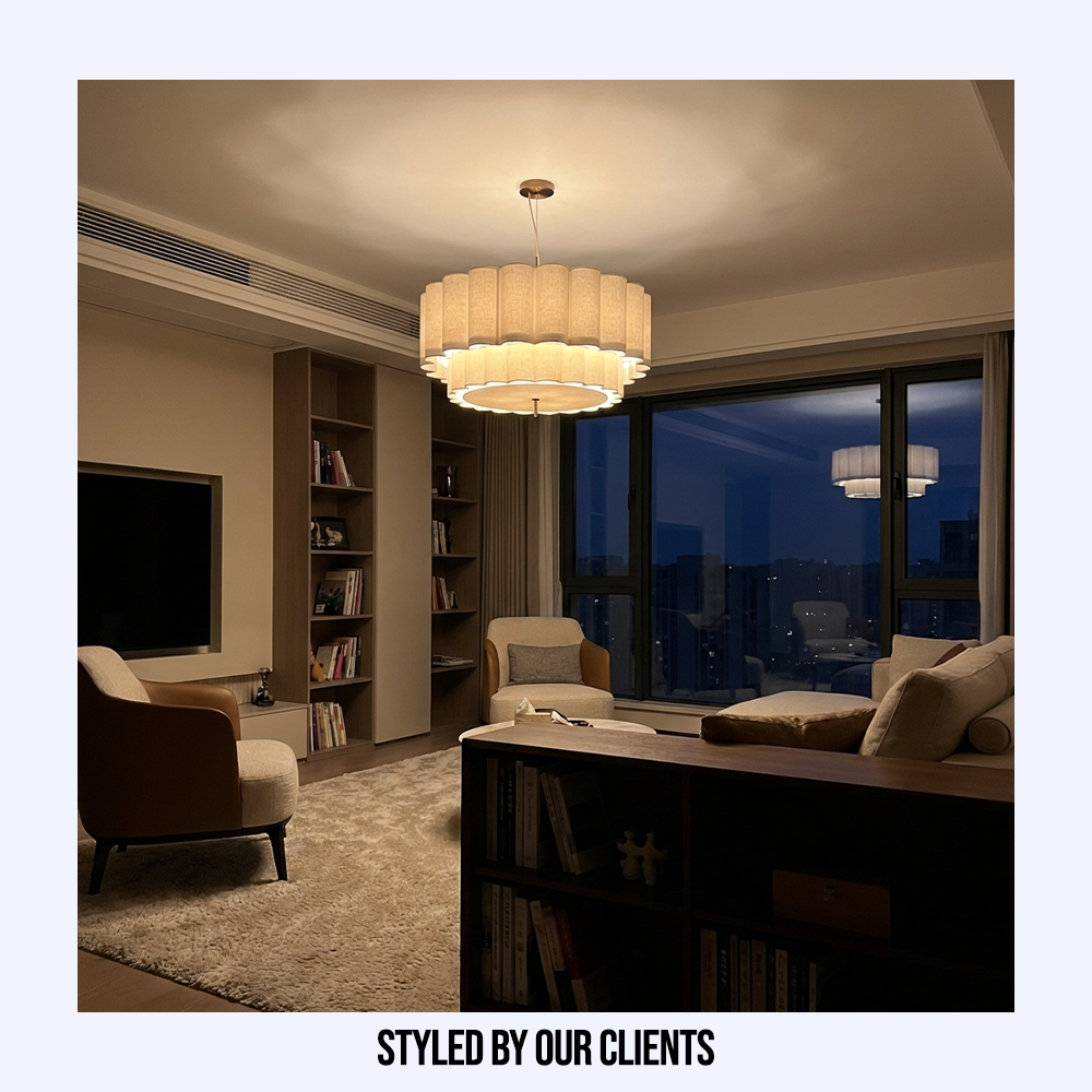 Japanese Wabi Sabi Natural Fabric Chandelier-Lighting > Chandeliers & Pendant Lights-casanuva-casanuva
