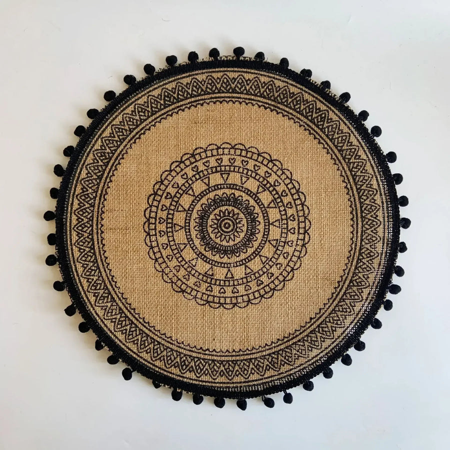 Jute Boho Anti Slip Placemat Set Rustic Design-Kitchen & Dining > Placemats-casanuva-E-casanuva