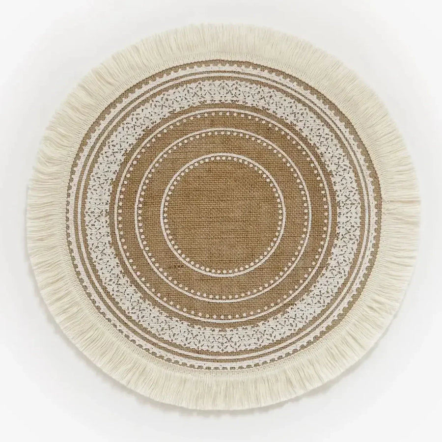 Jute Boho Anti Slip Placemat Set Rustic Design-Kitchen & Dining > Placemats-casanuva-H-casanuva