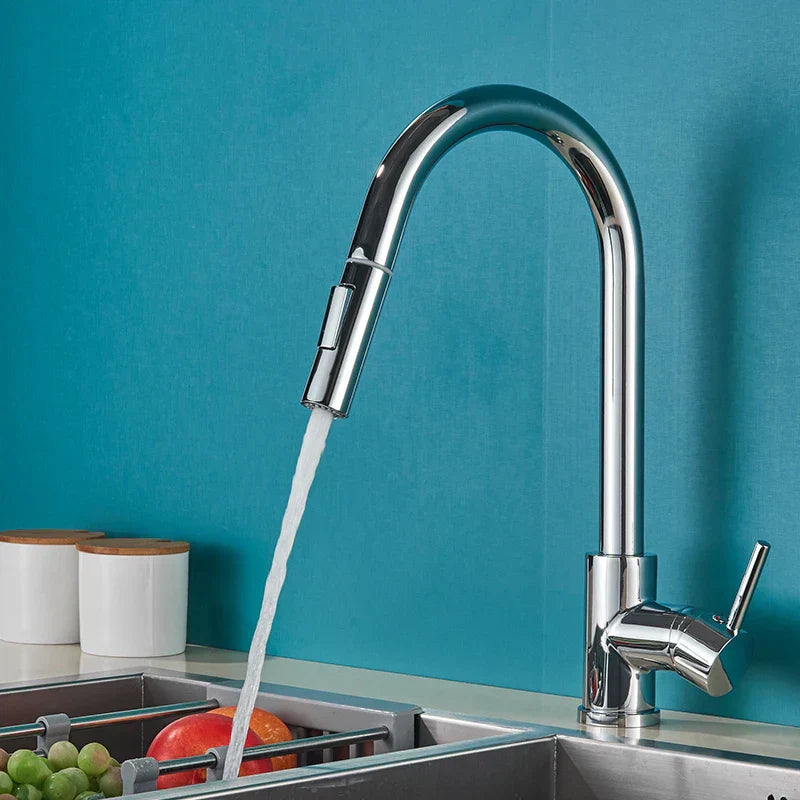 Kitchen Faucet 360 Degree Swivel Single Lever Mixer-Kitchen & Dining > Kitchen Faucets-casanuva-Chrome-casanuva
