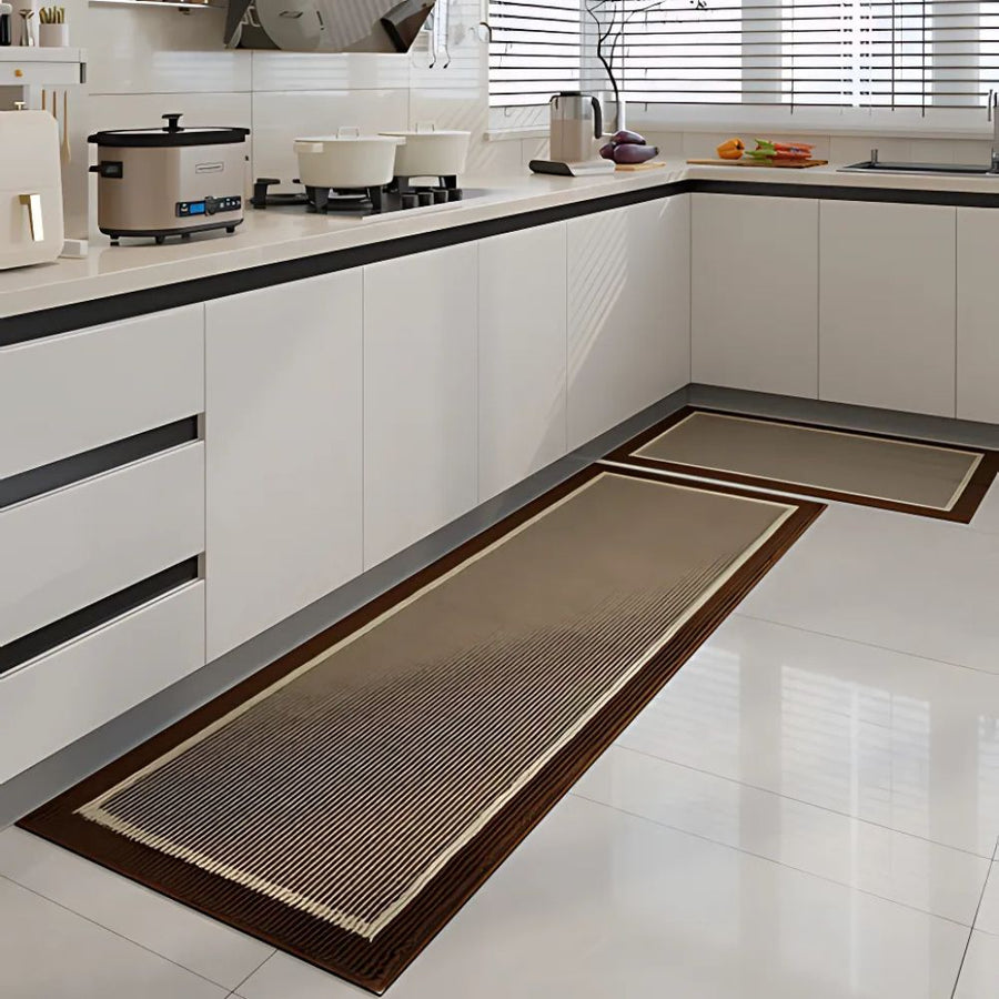 Kitchen Mats Anti Slip Washable Strata Elegance Design-Kitchen & Dining > Kitchen Mats-casanuva-Mocha-18"x47"-casanuva