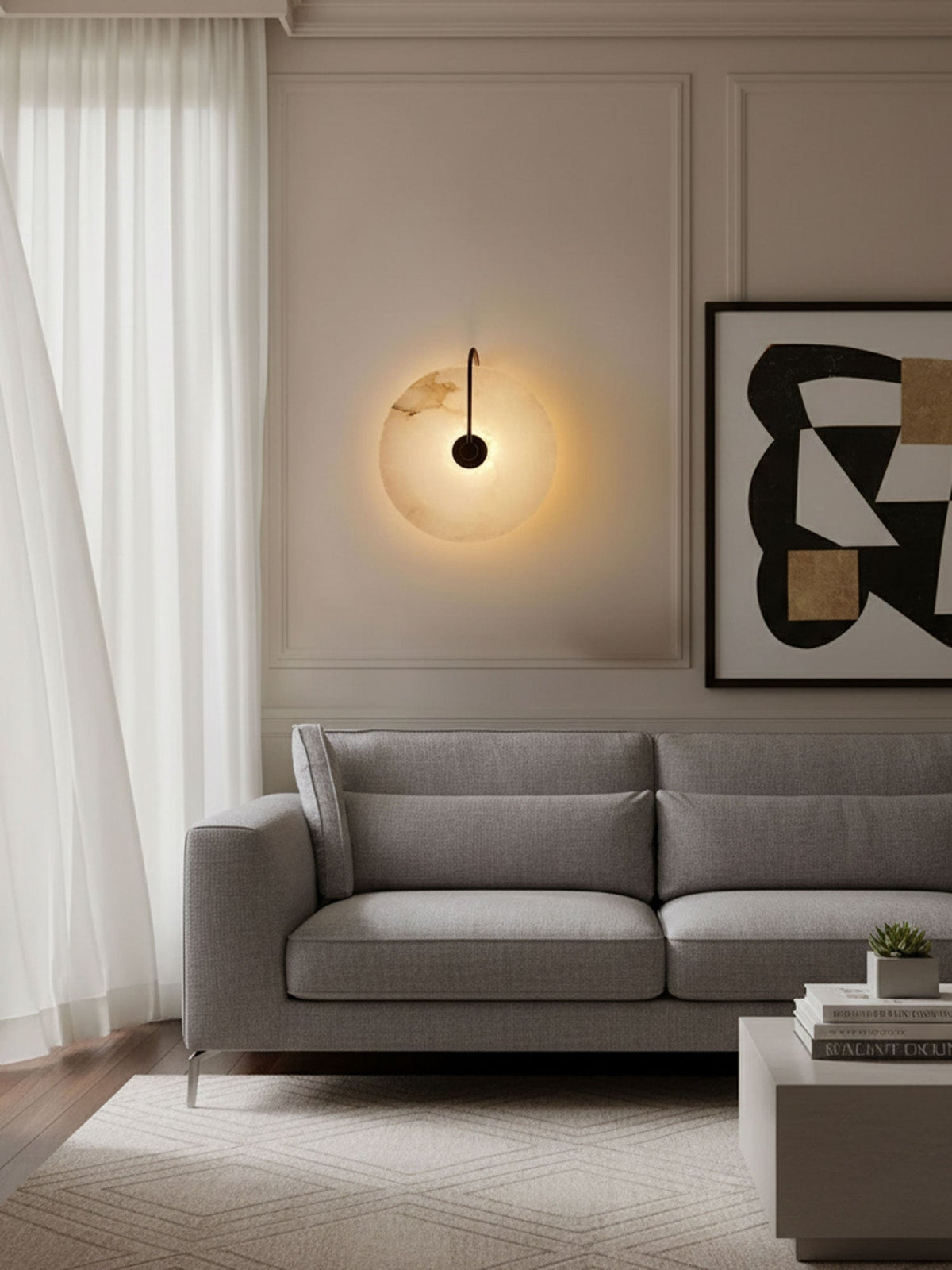 LED Alabaster Wall Lamp-Lighting > Wall Lights-casanuva-casanuva
