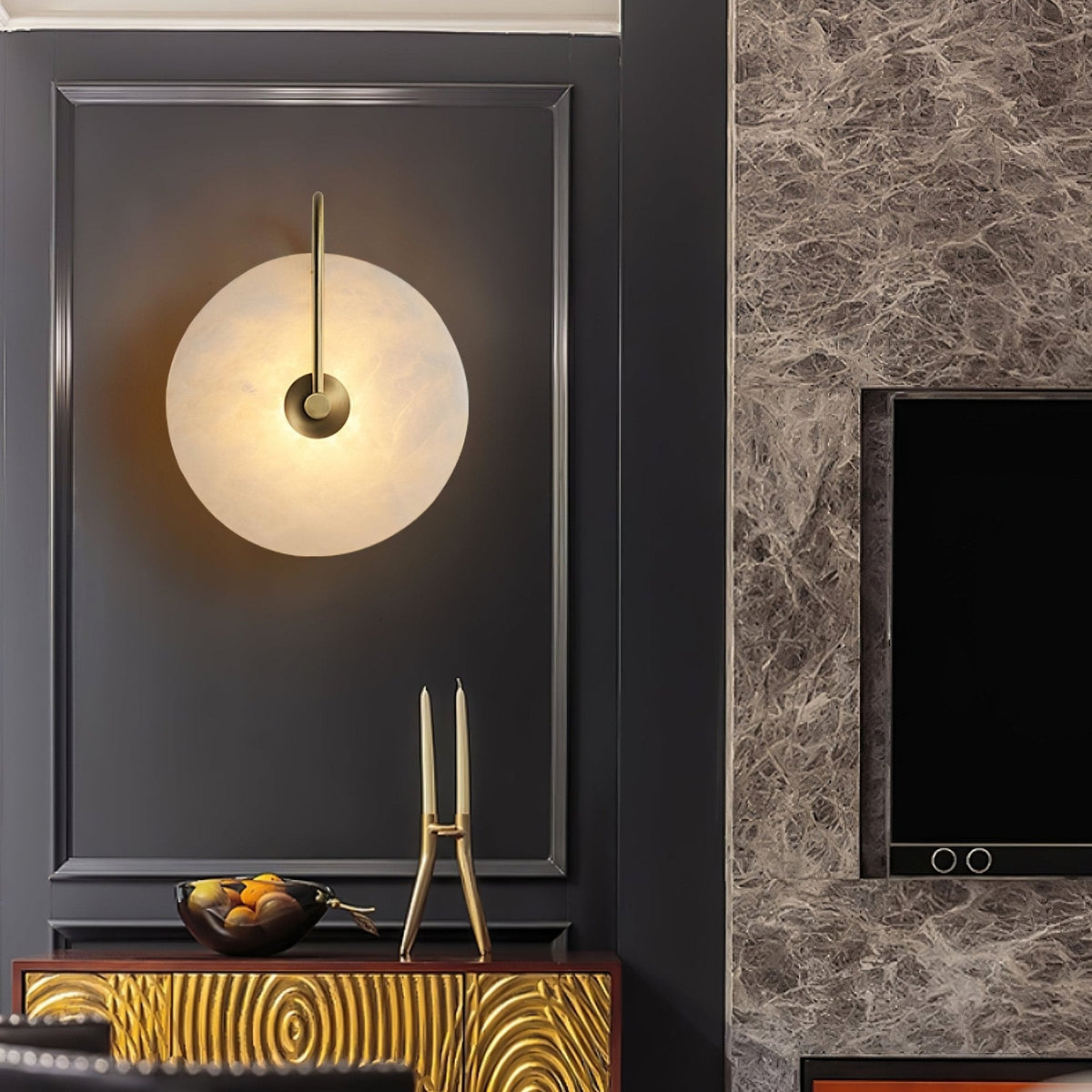 LED Alabaster Wall Lamp-Lighting > Wall Lights-casanuva-casanuva