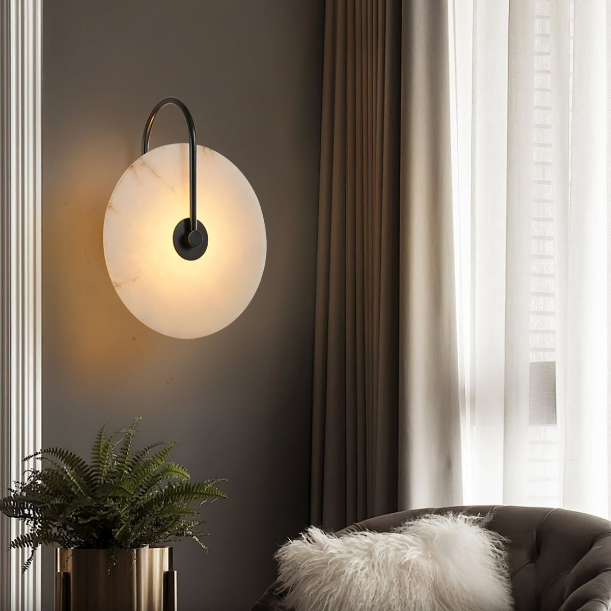 LED Alabaster Wall Lamp-Lighting > Wall Lights-casanuva-casanuva